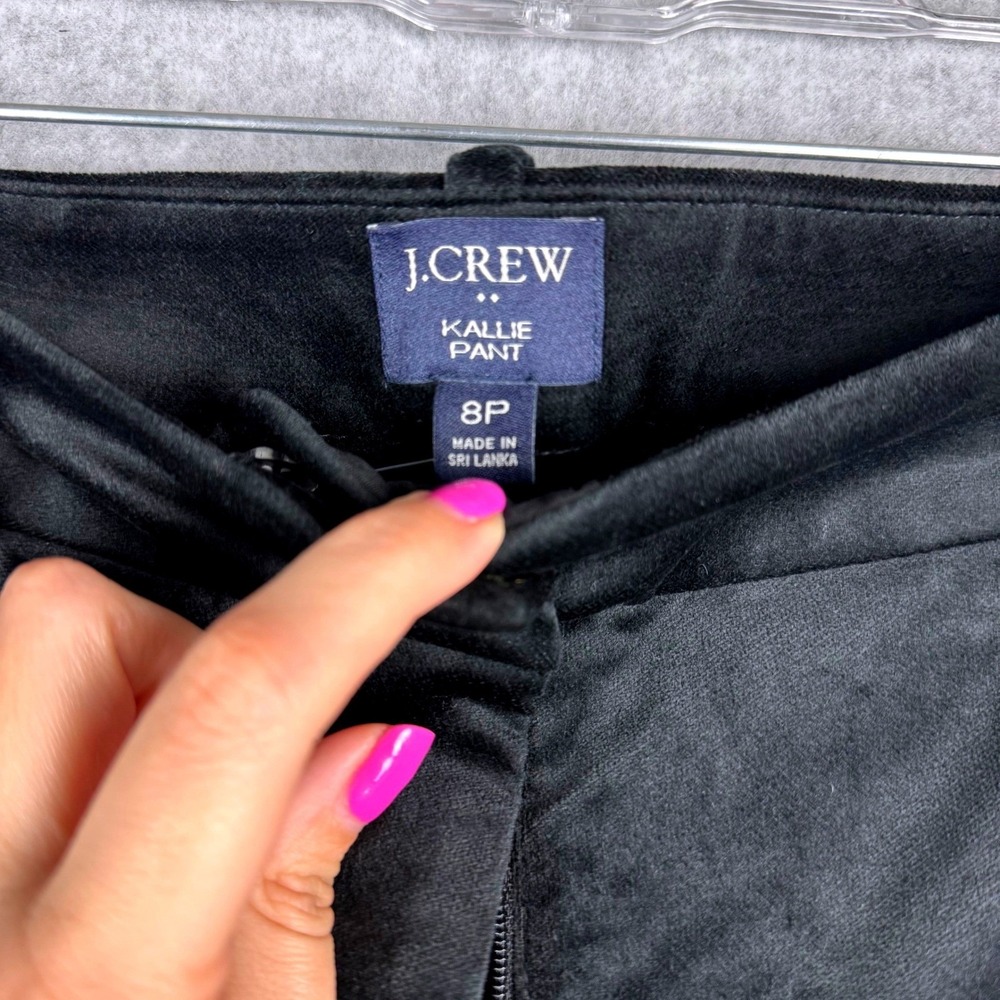 J.Crew Kallie Black Velvet Pants Women 8P NWT Corpcore Dark Academia Petite